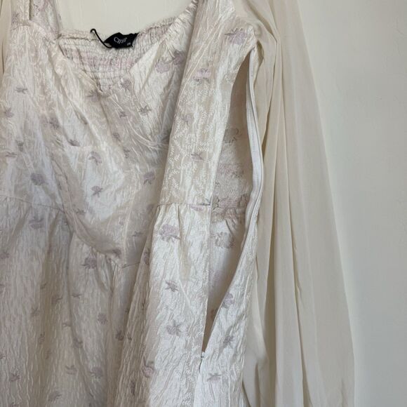 Cider Corset Top Puff Sleeve Floral Mini Dress Whimsy Fairy Bridal - Picture 11 of 11